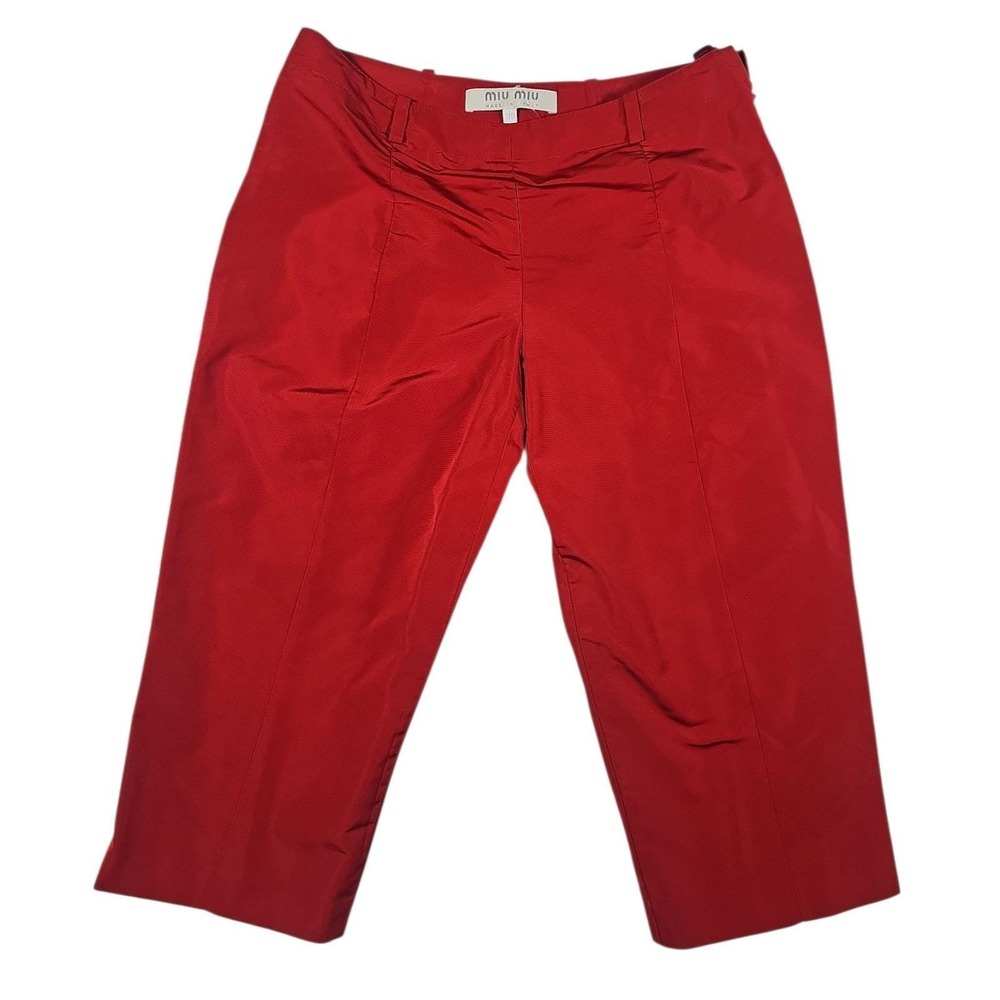 Miu Miu Cropped Culottes Wide Leg High Waist Capris 1997/1998  Red IT38/US4 Nwot